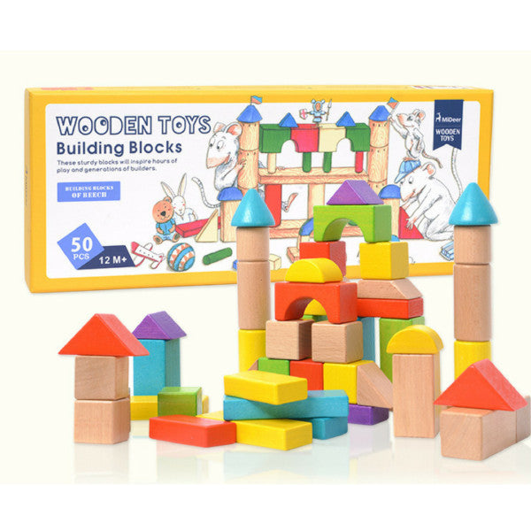 MIDEER WOODEN TOYS BUILDING BLOCKS 50PCS