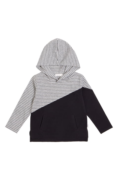 MILES BABY HOODED L/S T SHIRT KNIT HEATHER GREY