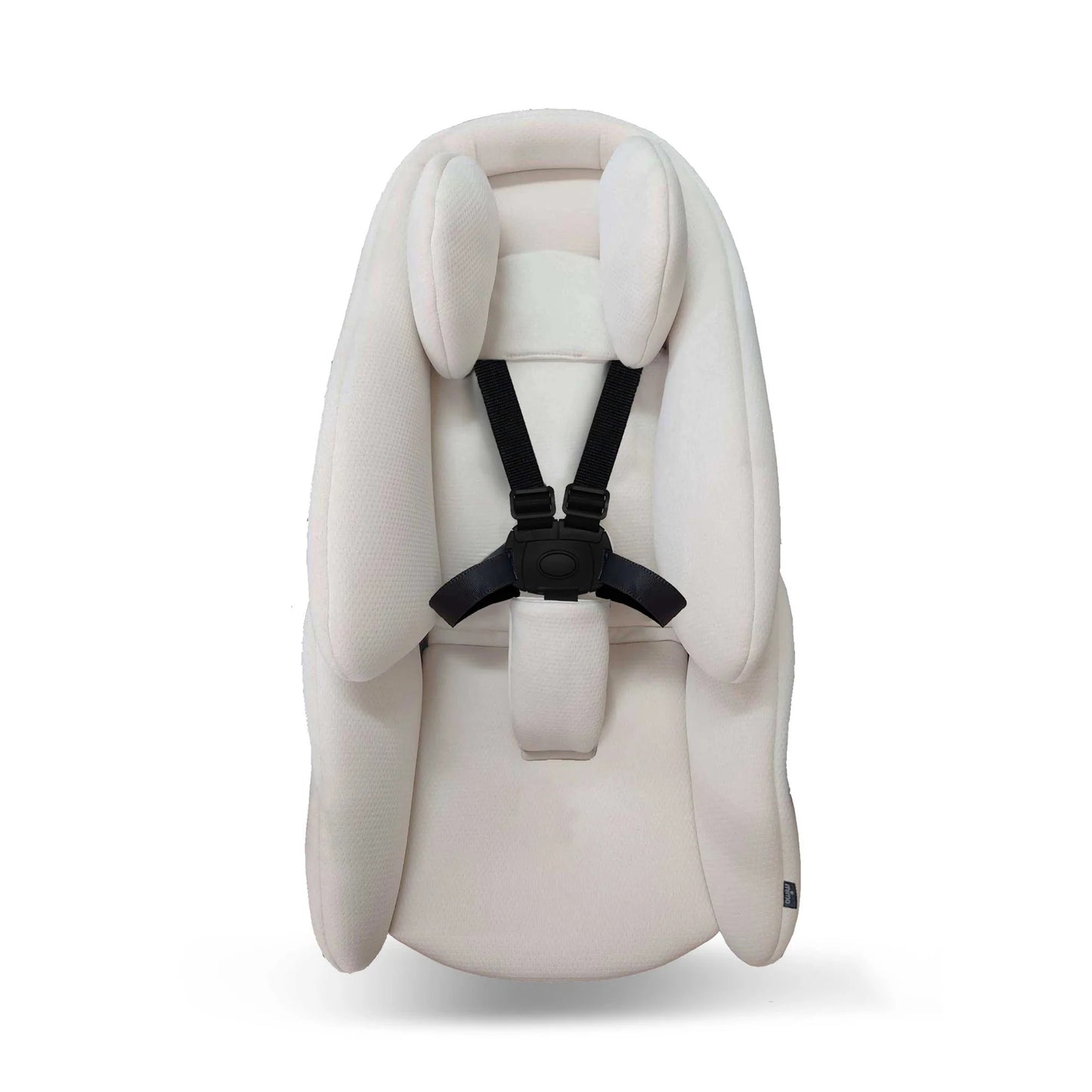 Mima Creo newborn snuggle white car seat insert with black harness