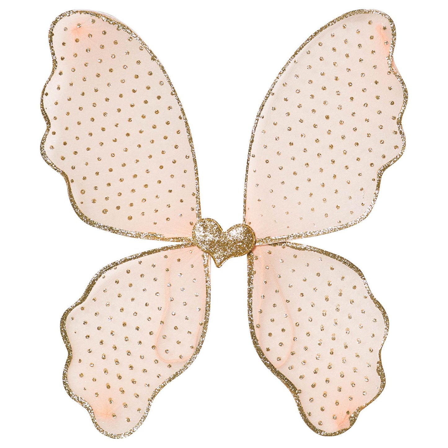 Mimi & Lula sugar plum fairy wings, pink with gold glitter edges