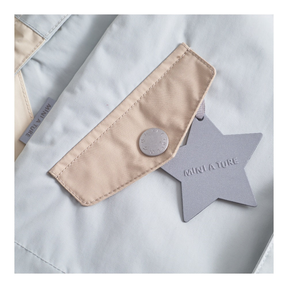 Mini A Ture Matwally spring jacket blue with beige patch pocket