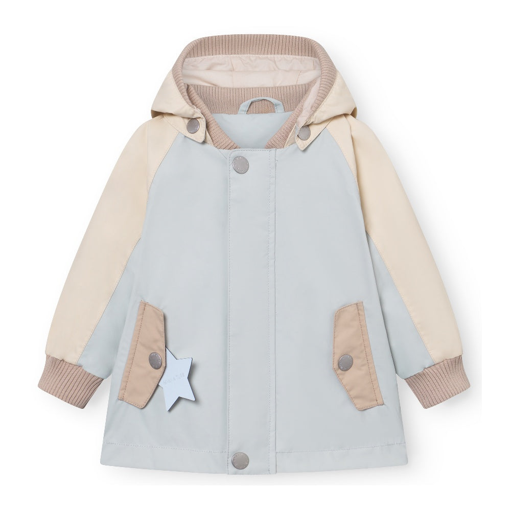 Mini A Ture Matwally spring jacket blue and beige hooded