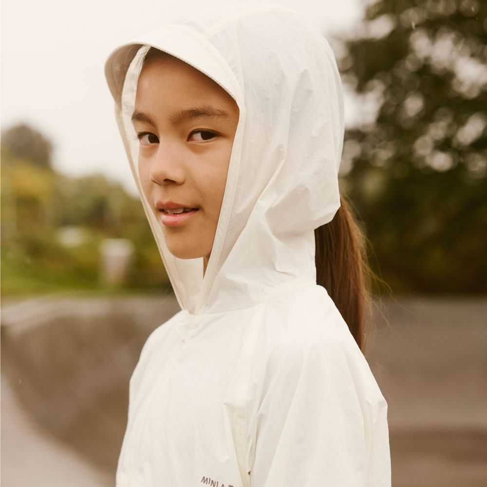 Mini A Ture Matasla UV jacket, papyrus white hooded