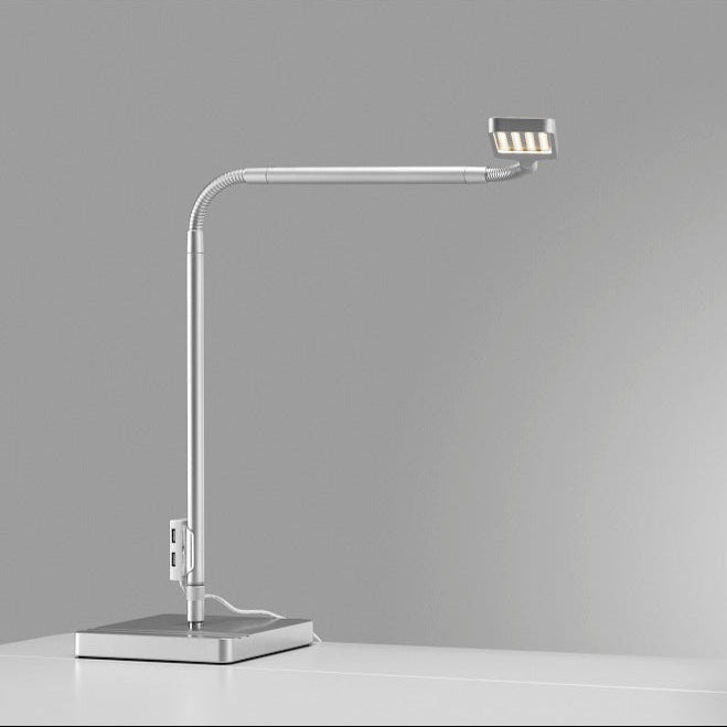 Moll L7 designer LED desk lamp, silver gooseneck