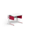 Moll Champion compact height-adjustable desk, white top with red frame