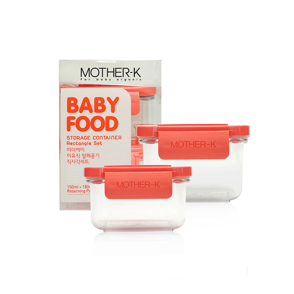 MOTHER-K BABY FOOD STORAGE CONTAINER RECTANGLE SET (CARROT ORANGE)