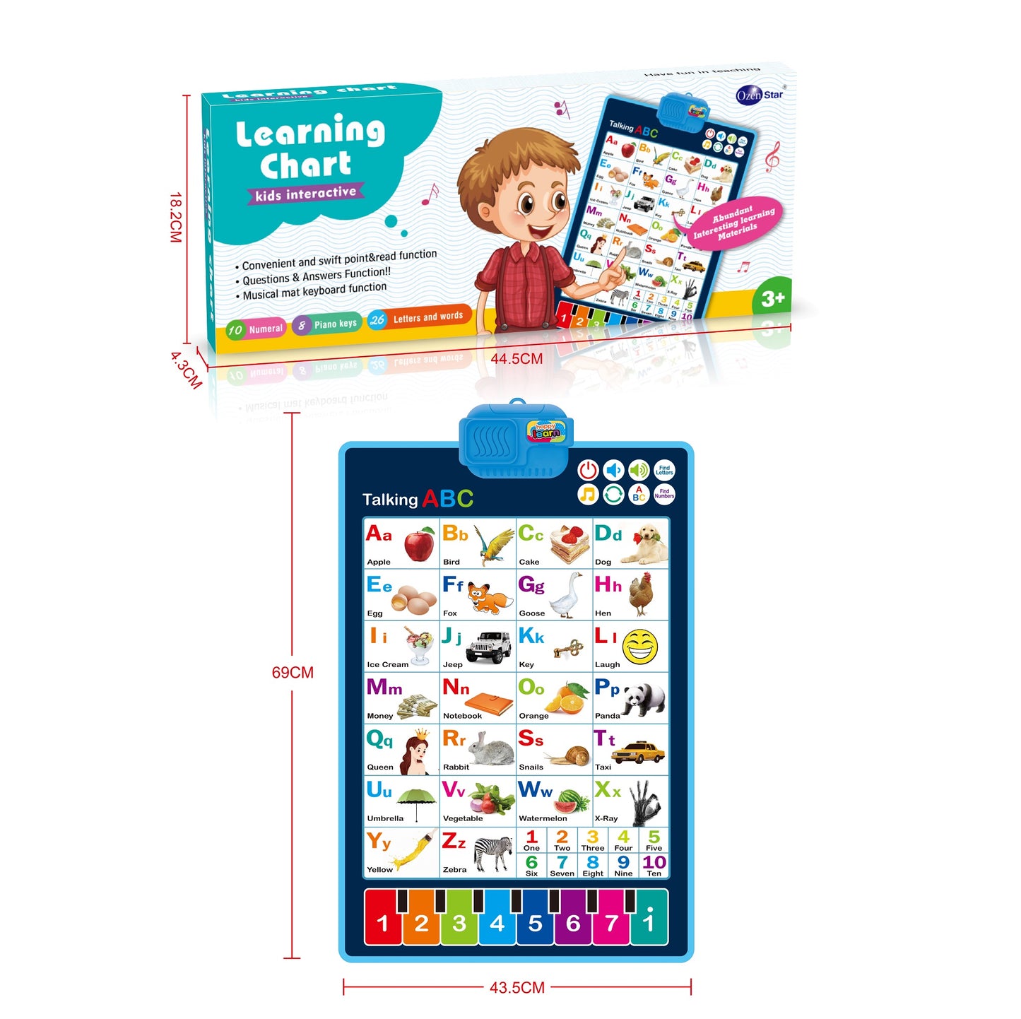 HANDSOME ALPHABET LEARNING HANGING CHART - baby enRoute