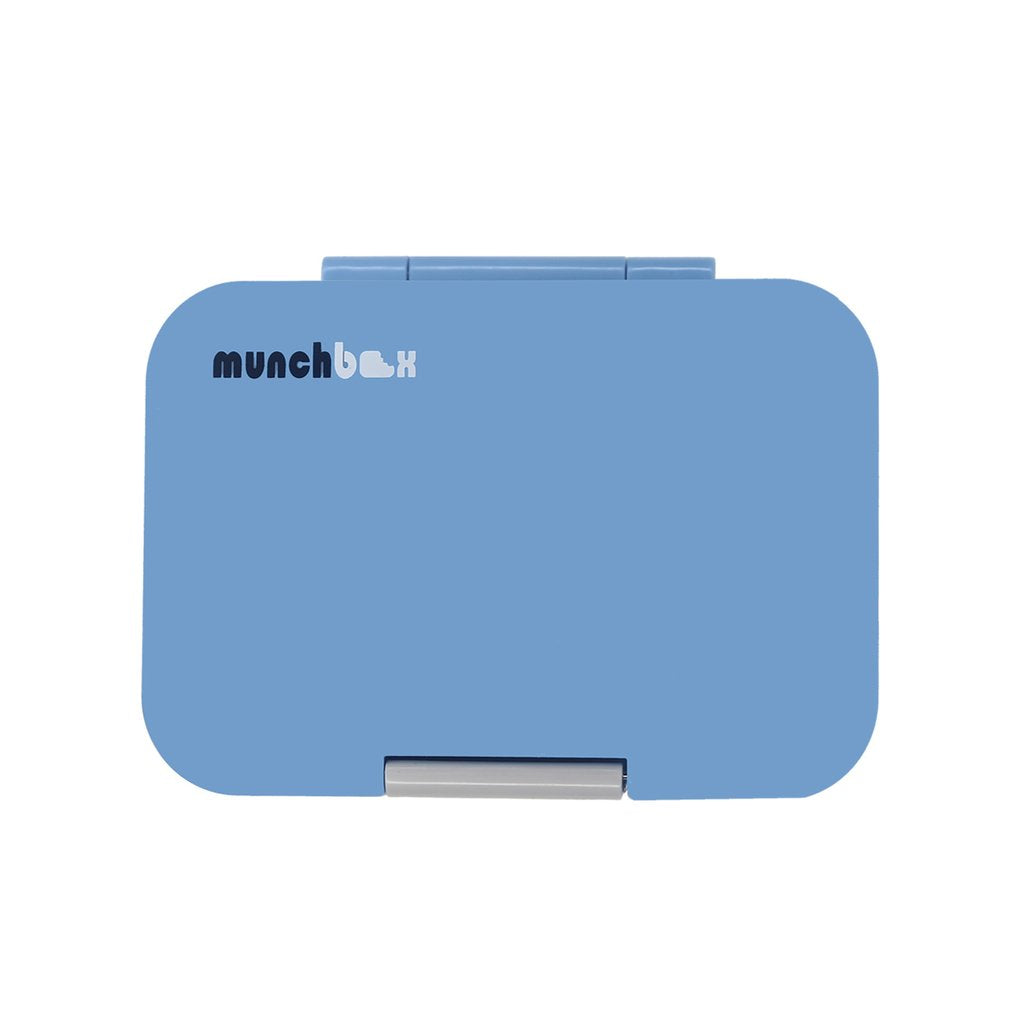 Munchbox Munchi Snack blue storm lunch box, blue plastic with rounded corners