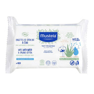 Mustela Certified Organic Organic Cotton Wipes With Water 60pc