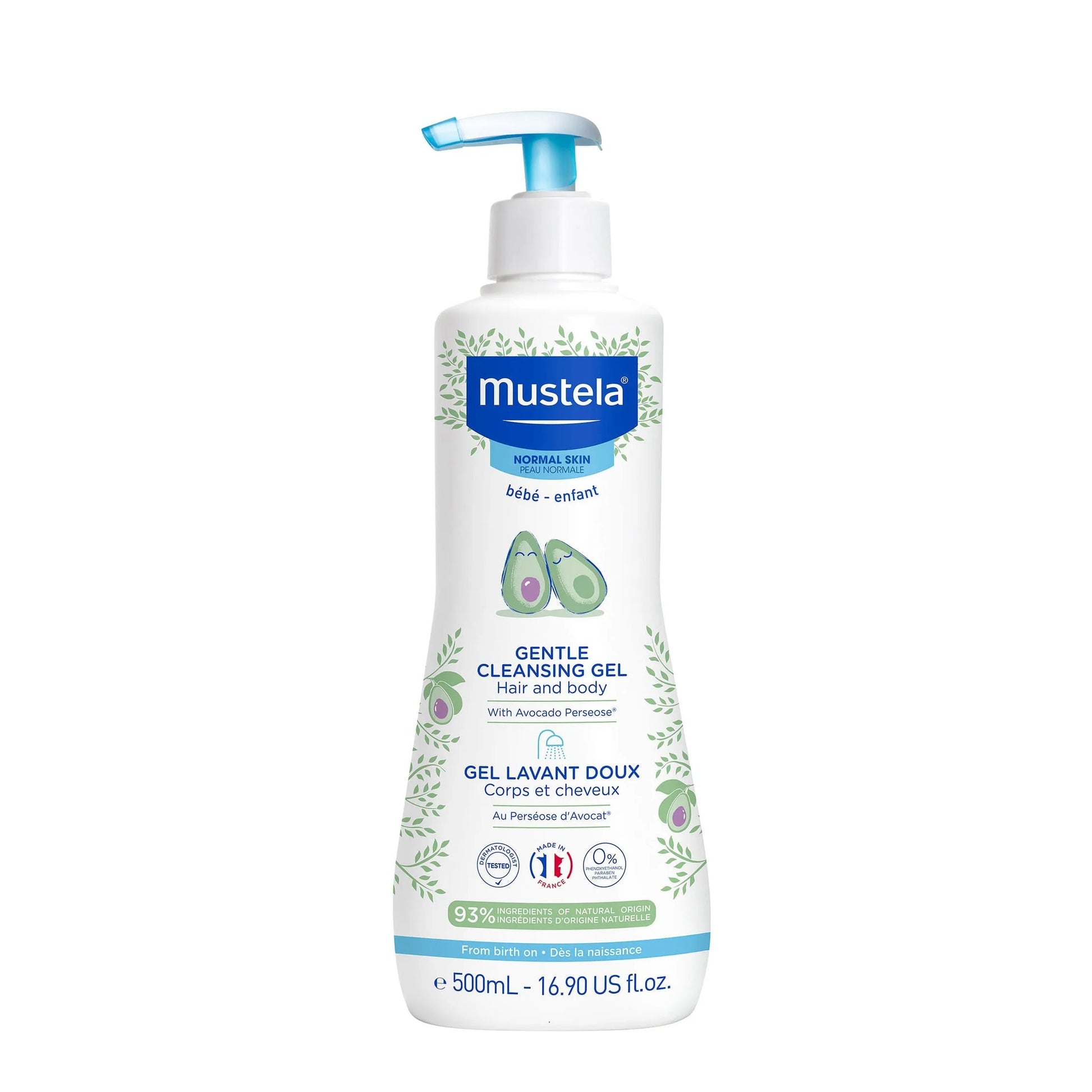 MUSTELA GENTLE BABY WASH GEL WITH ORGANIC AVOCADO 500ML