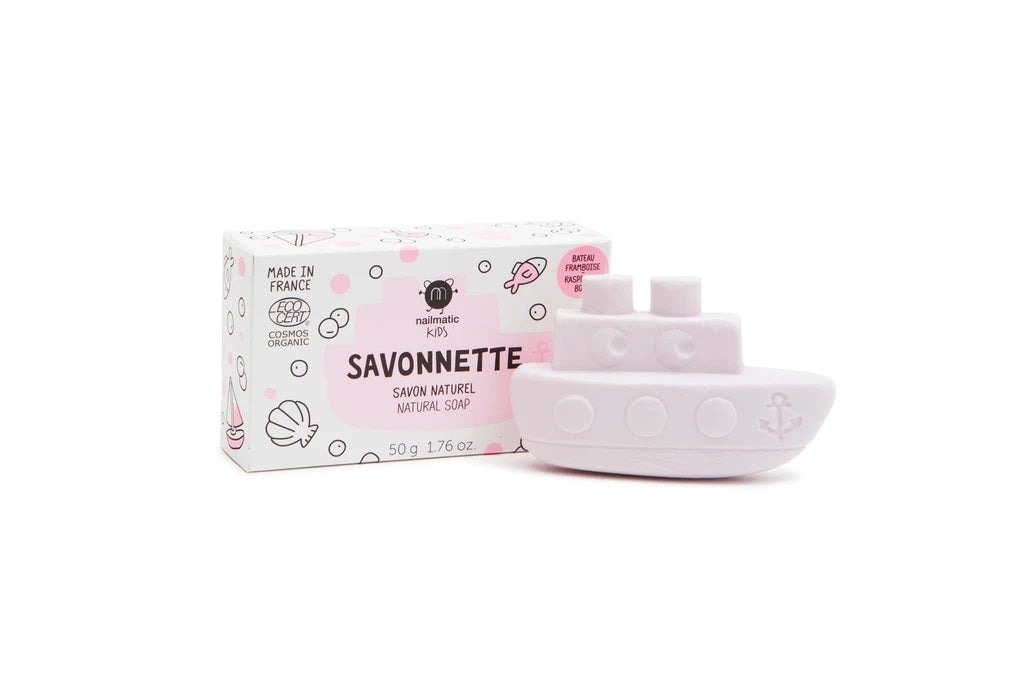 Nailmatic Organic Kids Boat Shaped Soap Raspberry
