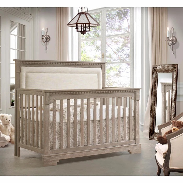 NATART ITHACA ''5-IN-1'' CONVERTIBLE CRIB WITH UPHOLSTERED HEADBOARD PANEL