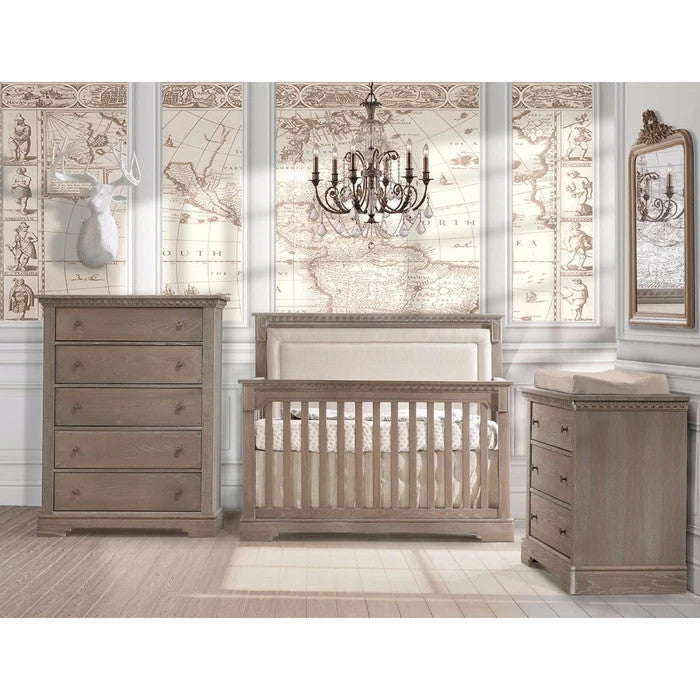 NATART ITHACA ''5-IN-1'' CONVERTIBLE CRIB WITH UPHOLSTERED HEADBOARD PANEL