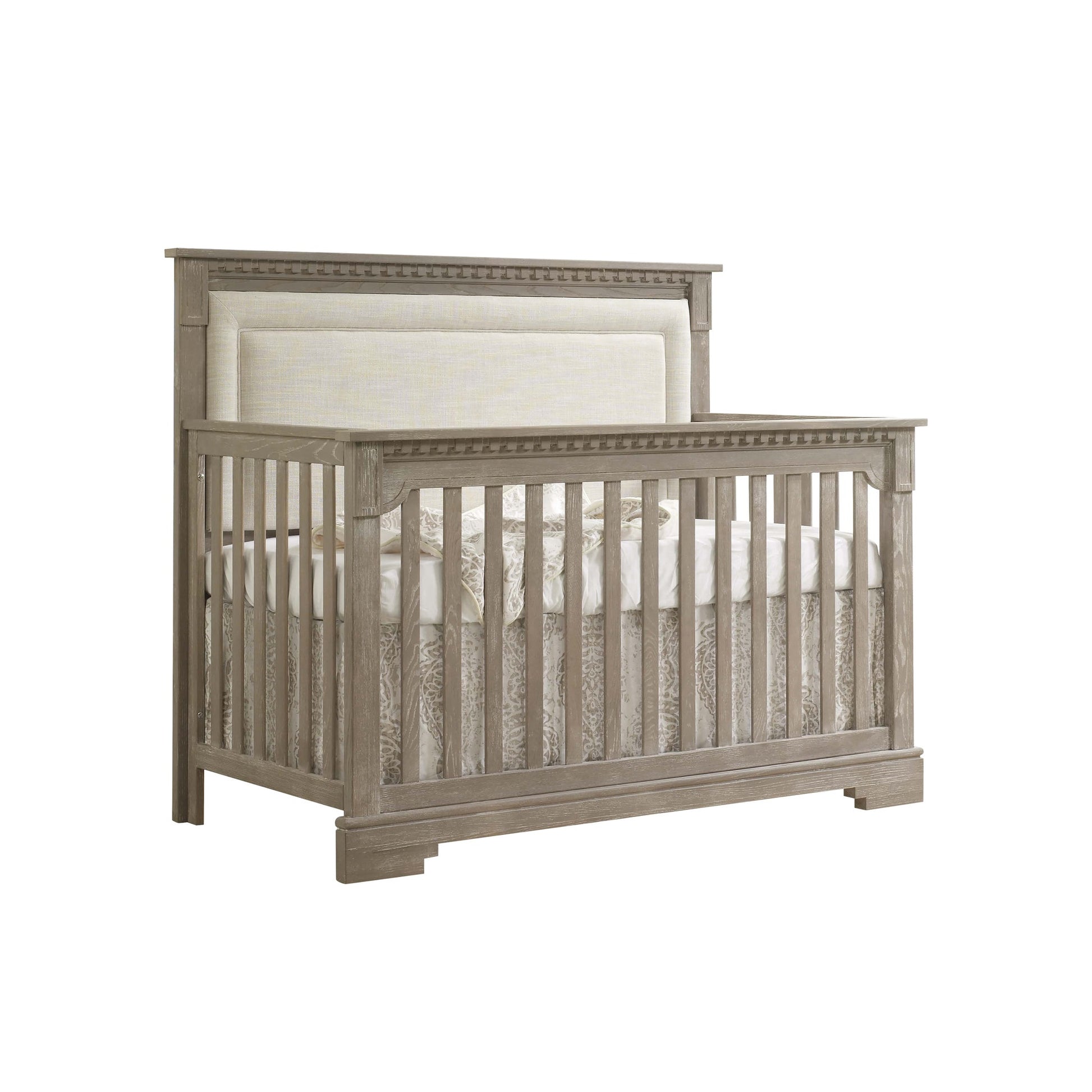 NATART ITHACA ''5-IN-1'' CONVERTIBLE CRIB WITH UPHOLSTERED HEADBOARD PANEL