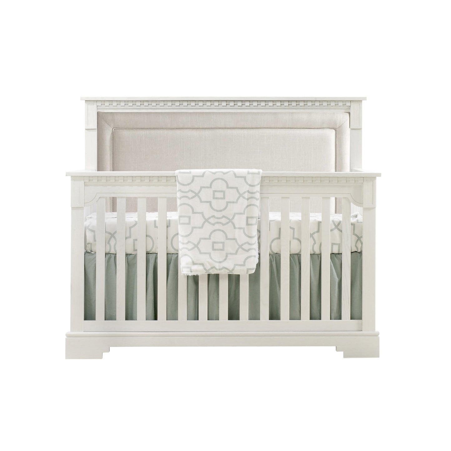 NATART ITHACA ''5-IN-1'' CONVERTIBLE CRIB WITH UPHOLSTERED HEADBOARD PANEL - baby enRoute
