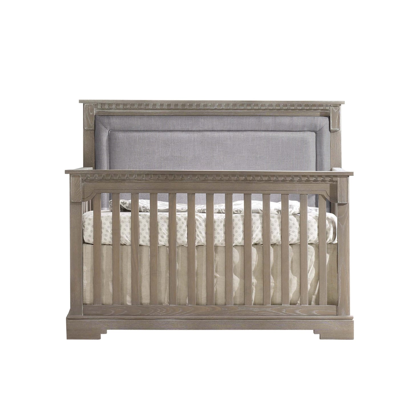 NATART ITHACA ''5-IN-1'' CONVERTIBLE CRIB WITH UPHOLSTERED HEADBOARD PANEL - baby enRoute