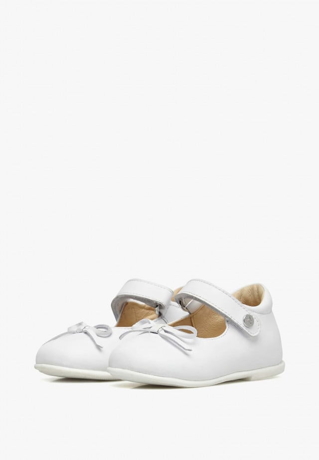 NATURINO BALLET LEATHER BALLERINAS WITH BOW WHITE