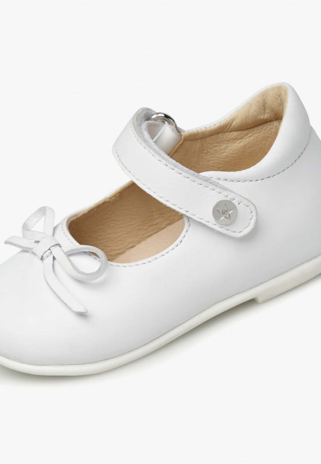NATURINO BALLET LEATHER BALLERINAS WITH BOW WHITE