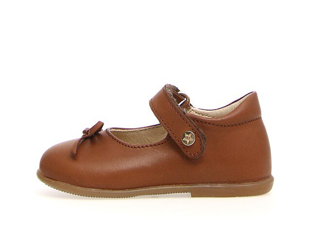 NATURINO BALLET LEATHER BALLERINAS WITH BOW BROWN