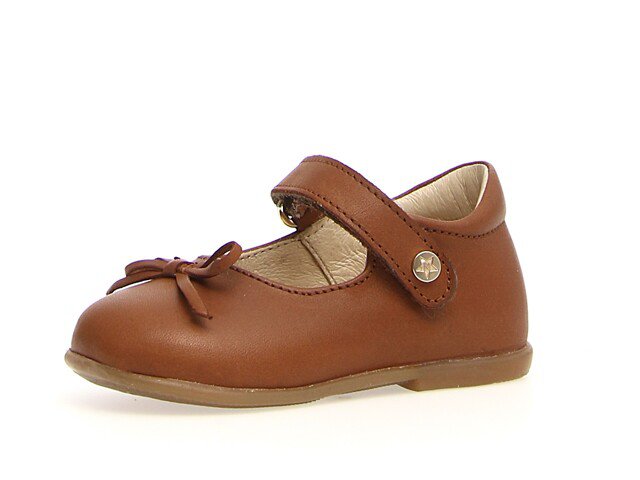 NATURINO BALLET LEATHER BALLERINAS WITH BOW BROWN