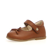NATURINO BALLET LEATHER BALLERINAS WITH BOW BROWN