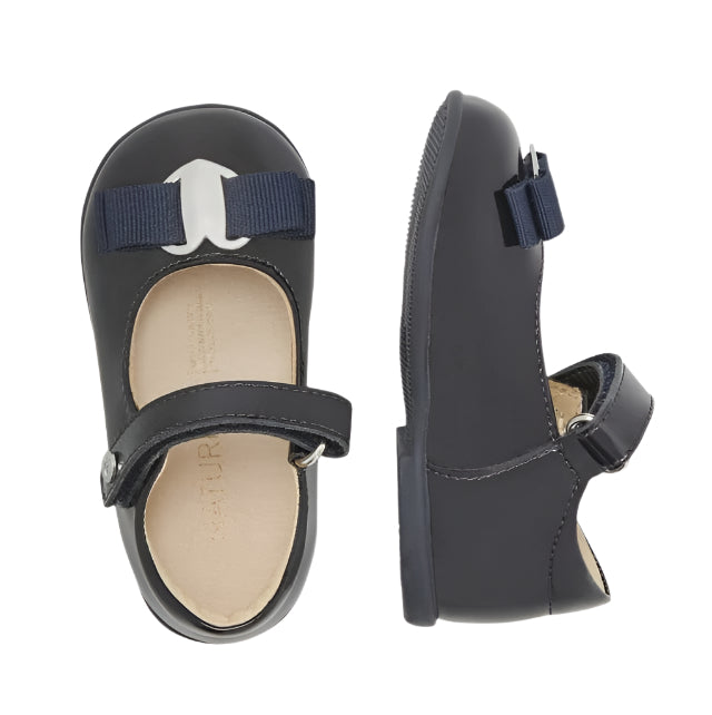 NATURINO JETE PATENT LEATHER BALLERINAS BLACK