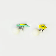 Nemibaby Earrings Bird & Flower 925 Sterling Silver Pins