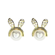 Nemibaby Earrings Bunnie Pearl 925 Sterling Silver Pins