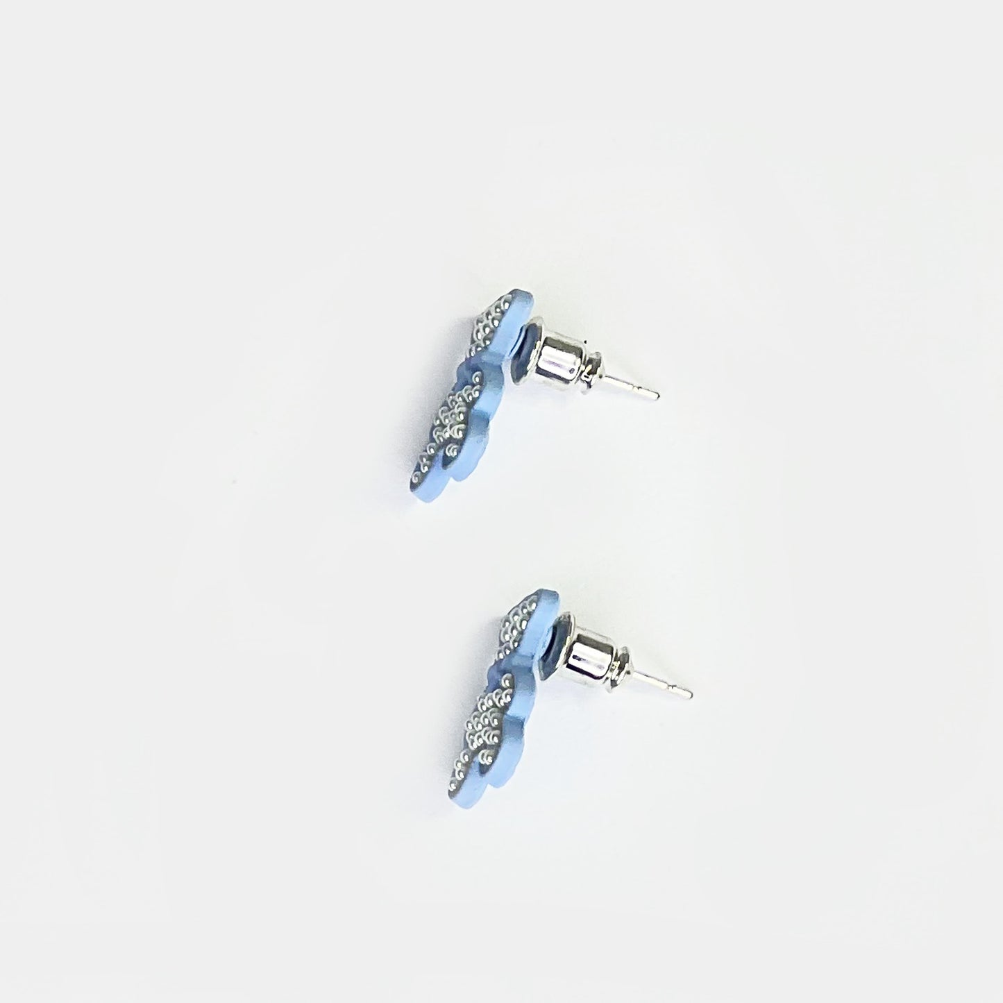 NEMIBABY EARRINGS PEARLLY BEAR BLUE - 925 STERLING SILVER PINS - baby enRoute