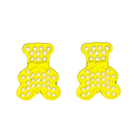 Nemibaby Earrings Pearlly Bear Yellow 925 Sterling Silver Pins