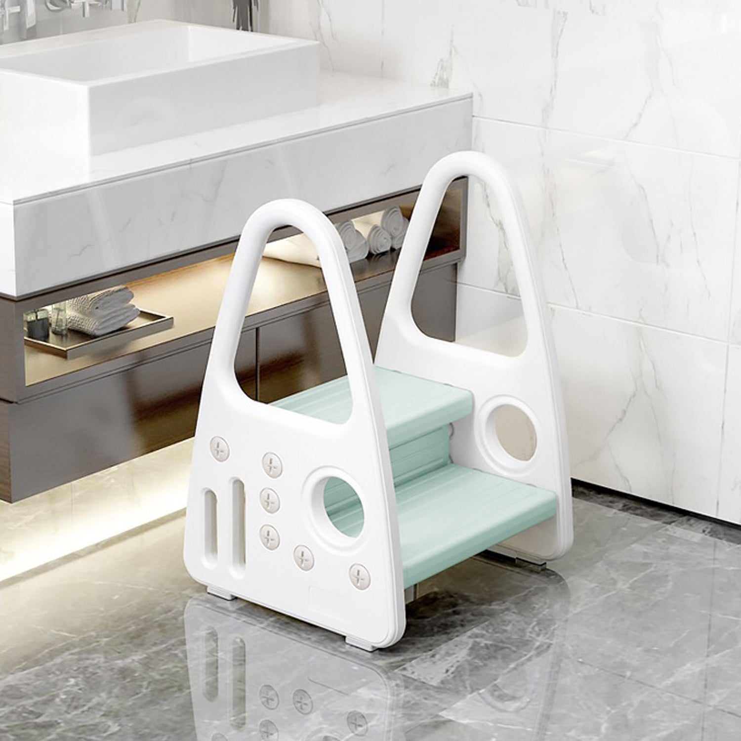 NEMIBABY SAFE GUARD STEP STOOL WITH HANDRAILS (MINT)