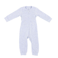 NEST DESIGNS BASICS BAMBOO COTTON LONG SLEEVE DROP BOTTOM ROMPER GREY DAWN