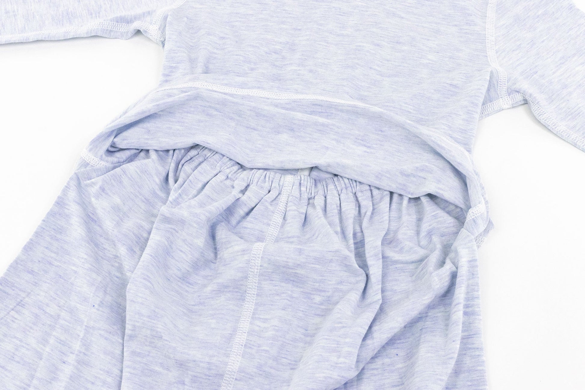 NEST DESIGNS BASICS BAMBOO COTTON LONG SLEEVE DROP BOTTOM ROMPER GREY DAWN