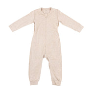 NEST DESIGNS BASICS BAMBOO COTTON LONG SLEEVE DROP BOTTOM ROMPER WARM TAUPE
