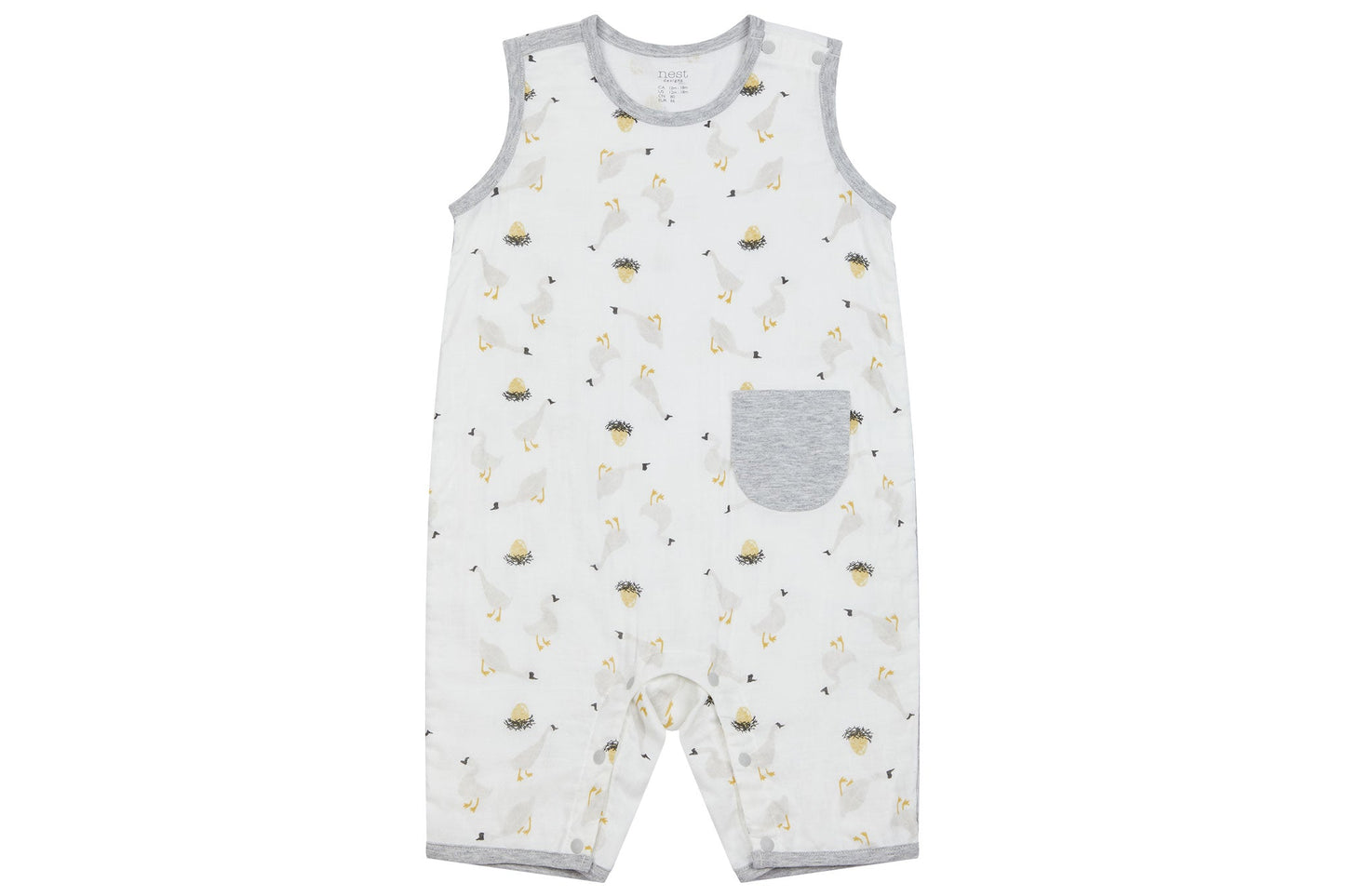 NEST DESIGNS BAMBOO PIMA SLEEVELESS ROMPER - THE GOOSE & THE GOLDEN EGG - baby enRoute