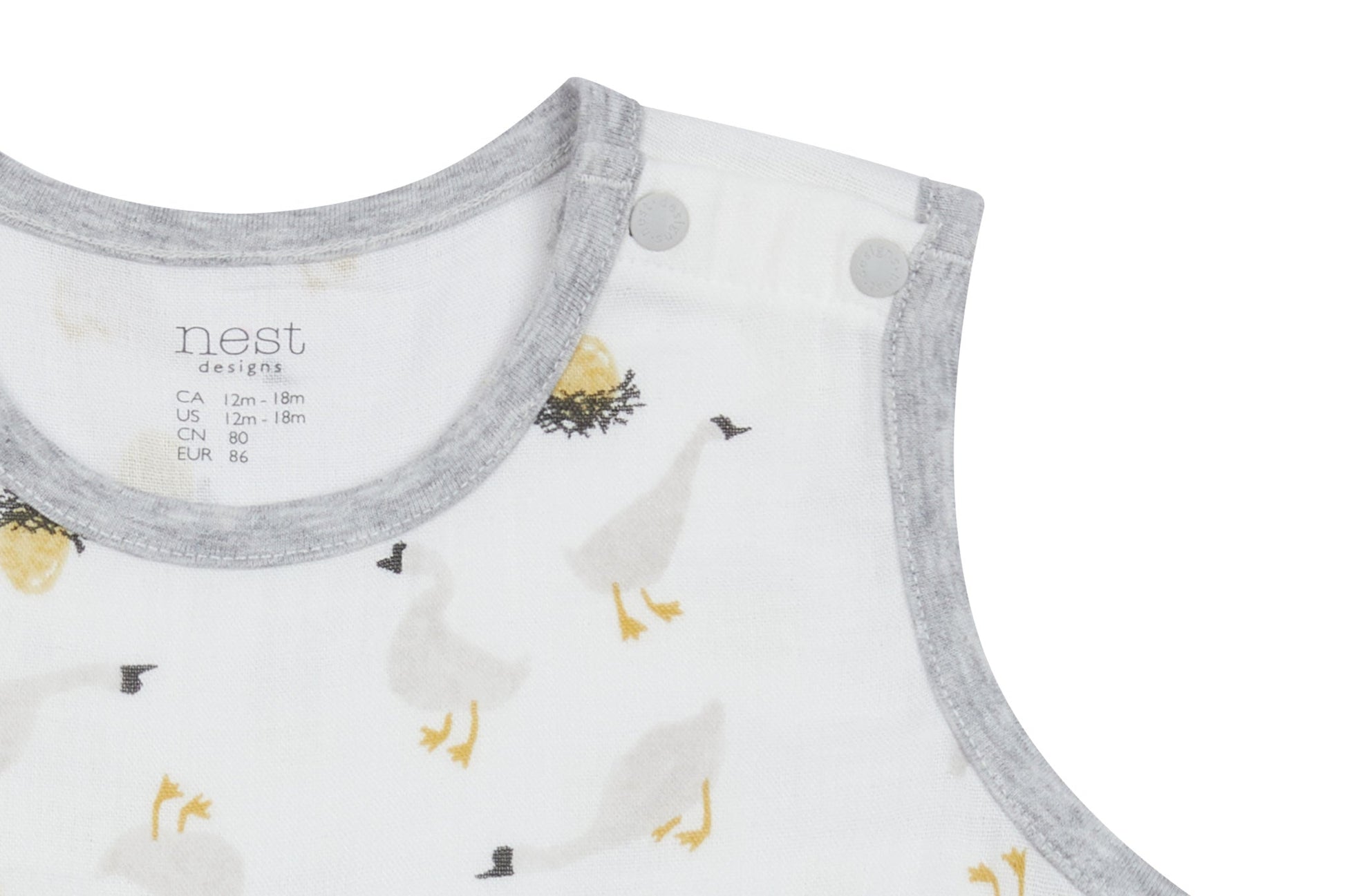 NEST DESIGNS BAMBOO PIMA SLEEVELESS ROMPER - THE GOOSE & THE GOLDEN EGG