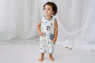 NEST DESIGNS BAMBOO SLEEVELESS ROMPER - SPLISH SPLASH