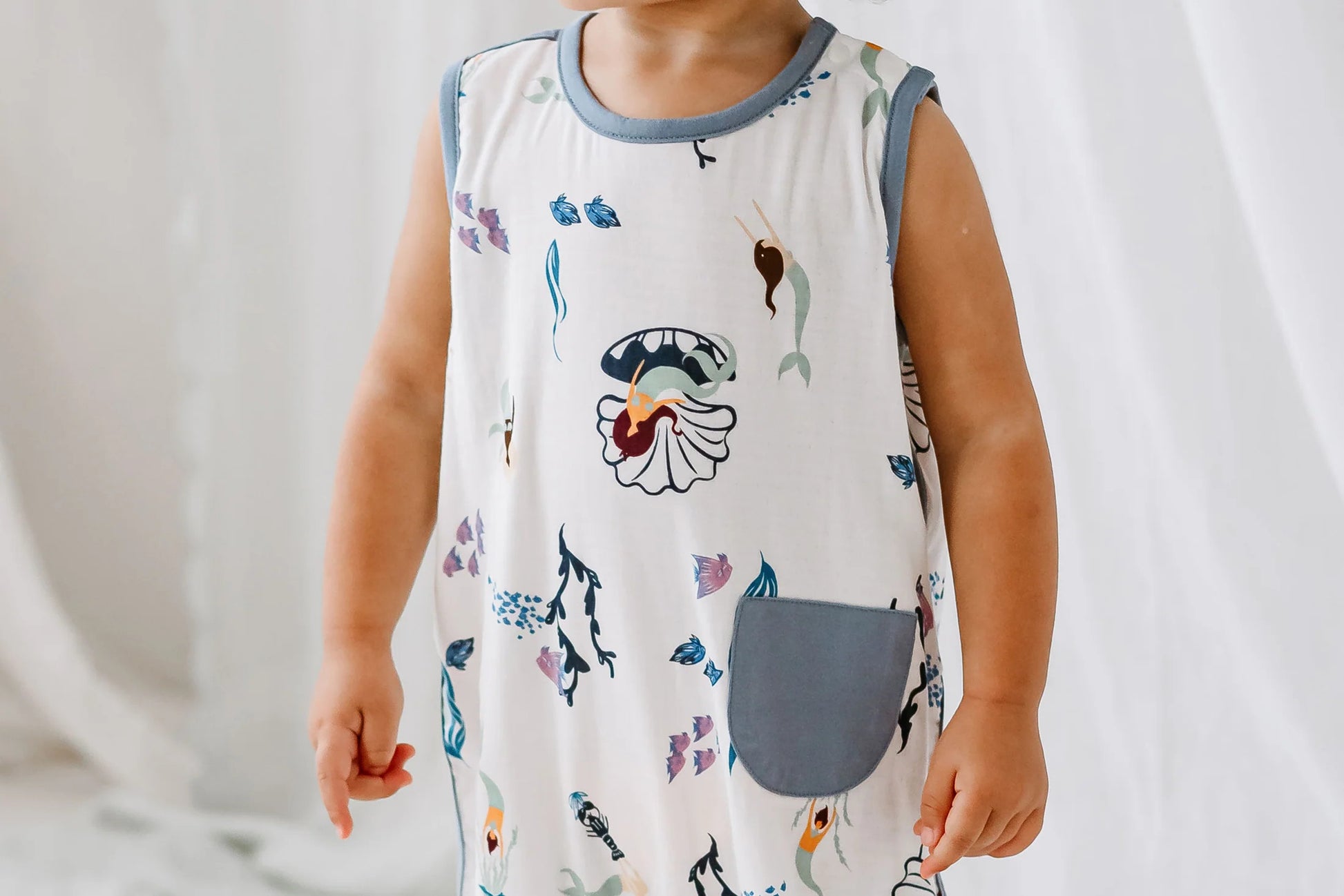 NEST DESIGNS BAMBOO SLEEVELESS ROMPER - SPLISH SPLASH