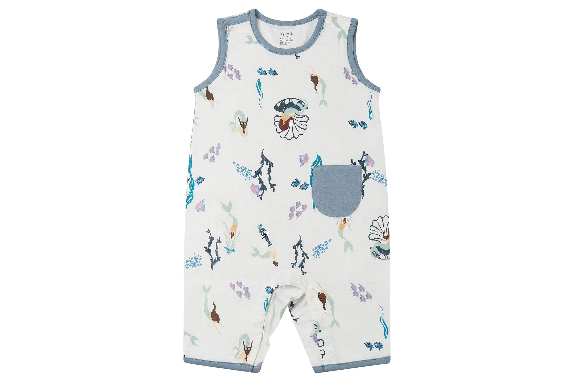 NEST DESIGNS BAMBOO SLEEVELESS ROMPER - SPLISH SPLASH