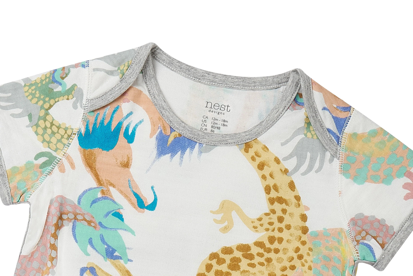 NEST DESIGNS BAMBOO SHORT SLEEVE ONESIE DRAGON DANCE - baby enRoute