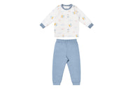 NEST DESIGNS BAMBOO JERSEY TWO-PIECE LONG SLEEVE PJ SET - PASTEL WAVES