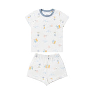 NEST DESIGNS BAMBOO JERSEY TWO-PIECE SHORT SLEEVE PJ SET - PASTEL WAVES
