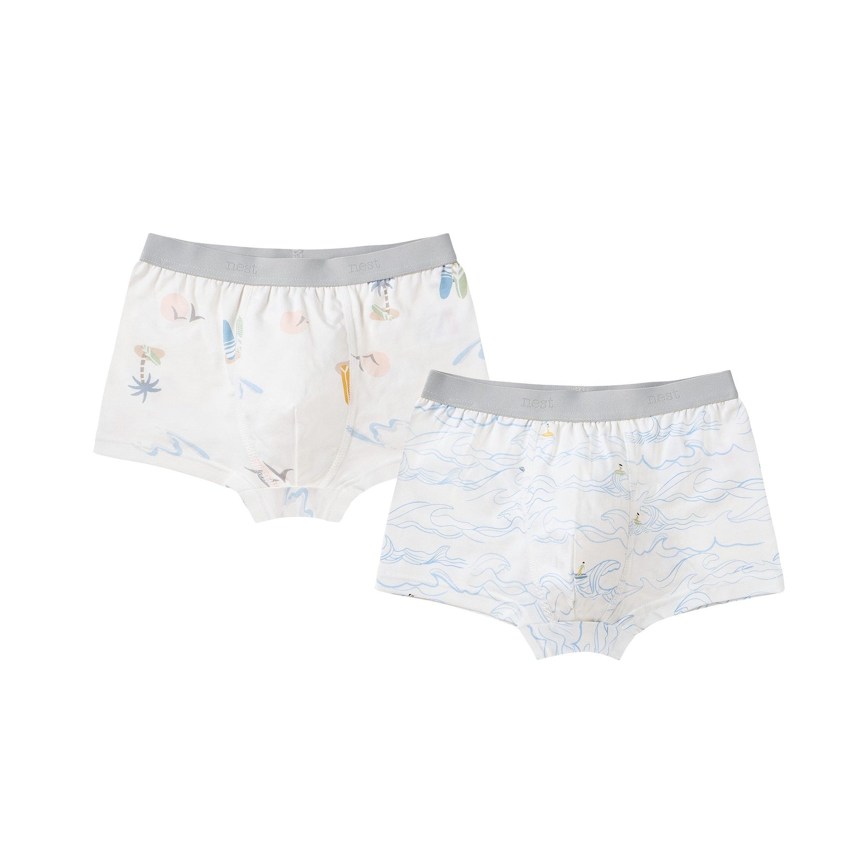 NEST DESIGNS BAMBOO BOYS BOXER BRIEFS UNDERWEAR (2 PACK) SURF CAMP
