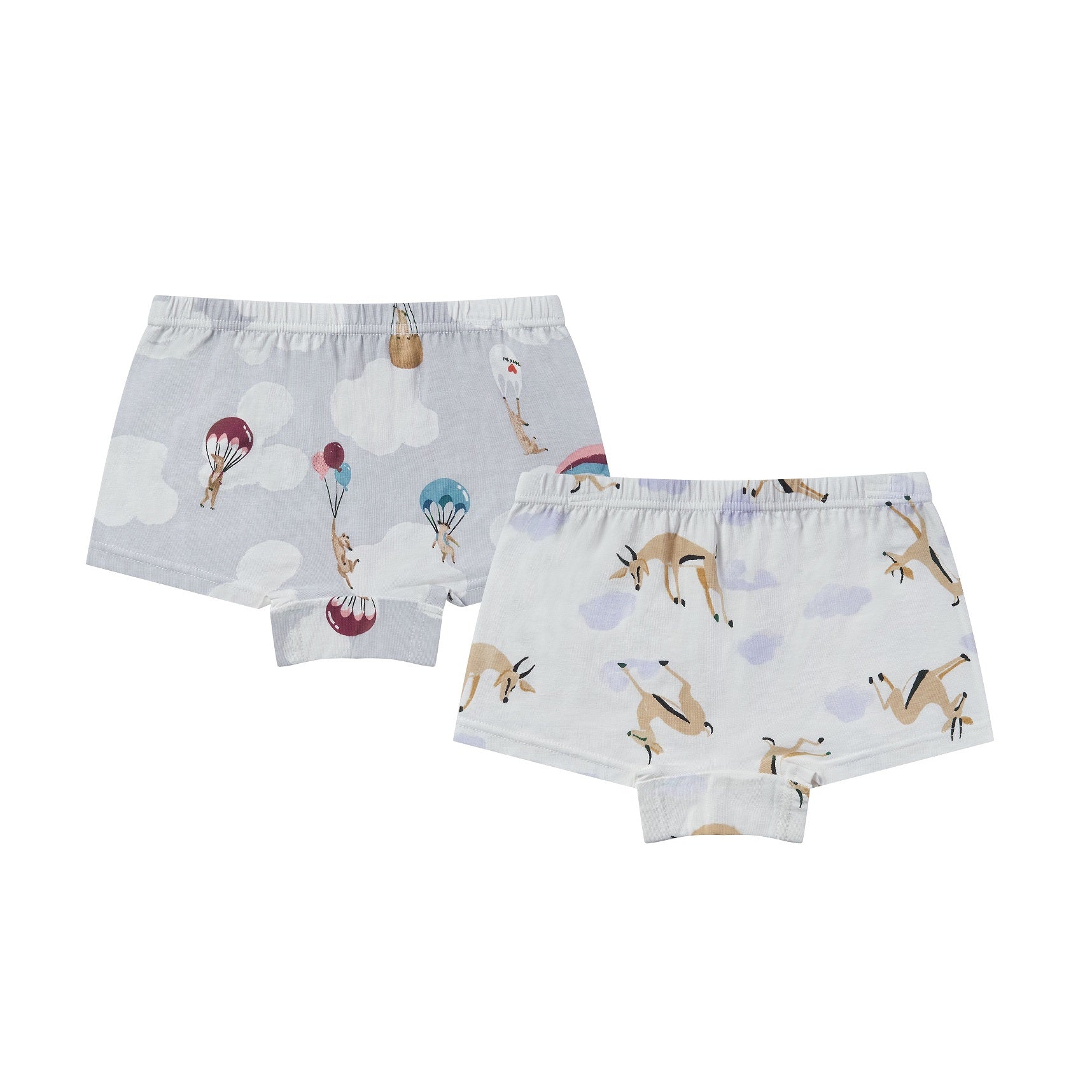 NEST DESIGNS BAMBOO GIRLS BOY SHORT UNDERWEAR (2 PACK) SAHARA SKY