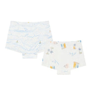 NEST DESIGNS BAMBOO GIRLS BOY SHORT  UNDERWEAR (2 PACK) SURF CAMP