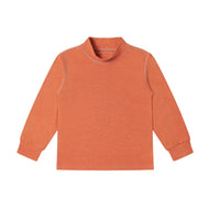 NEST DESIGNS TANBOOCEL MOCK NECK LONG SLEEVE SHIRT PANTONE APRICOT ORANGE