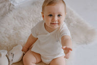 NEST DESIGNS BASICS ORGANIC COTTON RIBBED KIMONO SHORT SLEEVE ONESIE (3 PACK) WHITE BASICS ORGAN