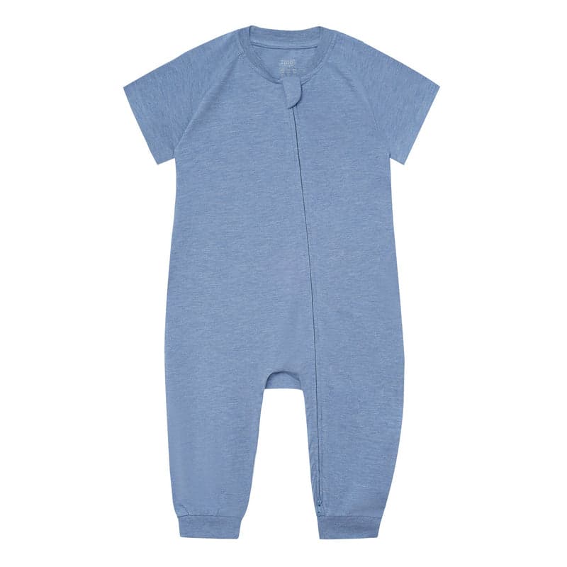 NEST DESIGNS BAMBOO JERSEY SHORT SLEEVE SLANT OPENING ROMPER - TROPOSPHERE