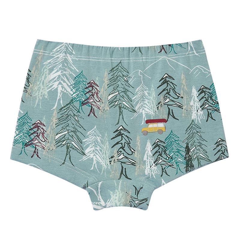 NEST DESIGNS BAMBOO GIRLS BOY SHORT UNDERWEAR (2 PACK) FOREST FUN