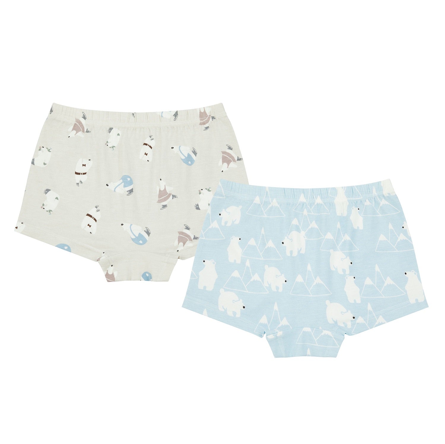 NEST DESIGNS BAMBOO GIRLS BOY SHORT UNDERWEAR (2 PACK) POLAR BEAR